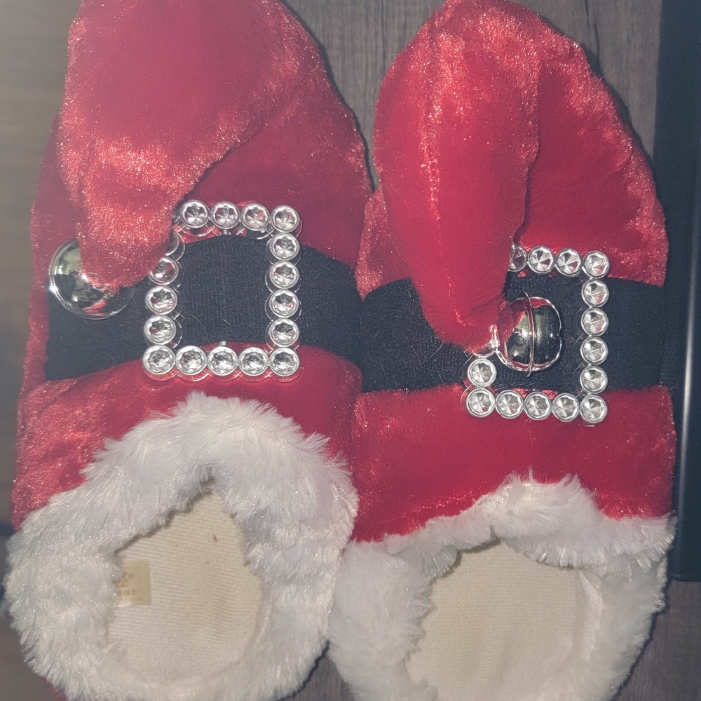 Festive Red Santa Slippers